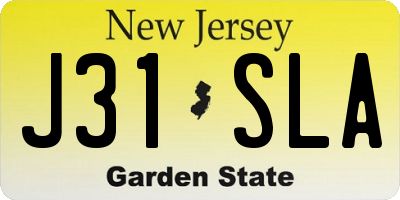 NJ license plate J31SLA