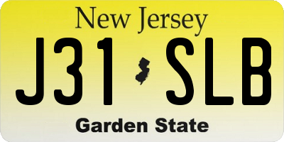 NJ license plate J31SLB