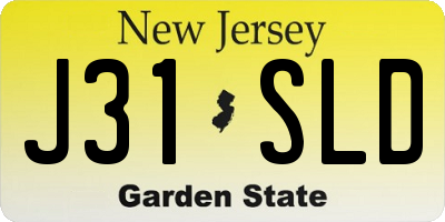NJ license plate J31SLD