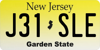 NJ license plate J31SLE