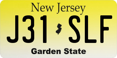 NJ license plate J31SLF