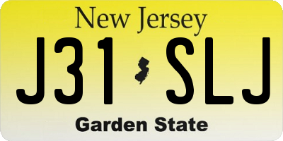 NJ license plate J31SLJ