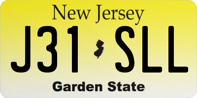 NJ license plate J31SLL