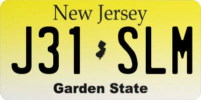 NJ license plate J31SLM