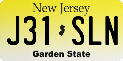 NJ license plate J31SLN
