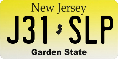 NJ license plate J31SLP