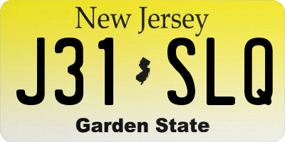 NJ license plate J31SLQ