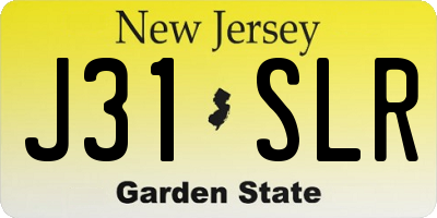 NJ license plate J31SLR