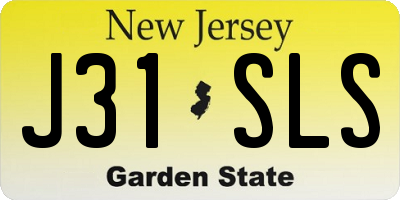 NJ license plate J31SLS
