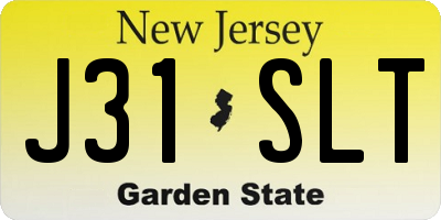 NJ license plate J31SLT