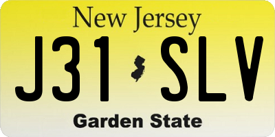 NJ license plate J31SLV