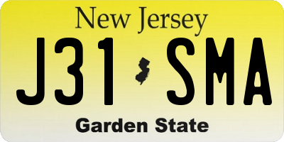 NJ license plate J31SMA