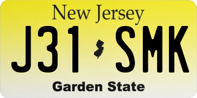 NJ license plate J31SMK