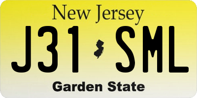 NJ license plate J31SML