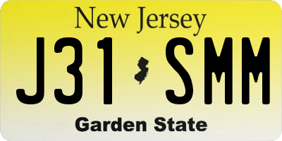 NJ license plate J31SMM