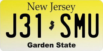 NJ license plate J31SMU