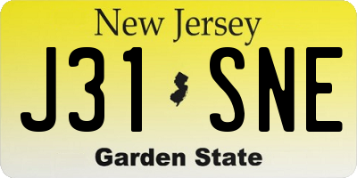 NJ license plate J31SNE