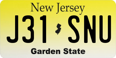 NJ license plate J31SNU