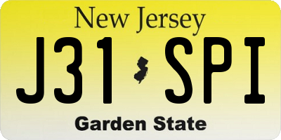 NJ license plate J31SPI