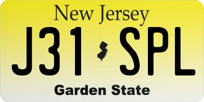 NJ license plate J31SPL