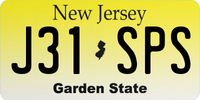 NJ license plate J31SPS