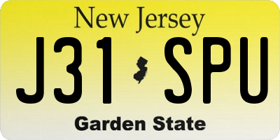 NJ license plate J31SPU