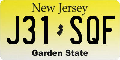 NJ license plate J31SQF