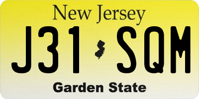 NJ license plate J31SQM