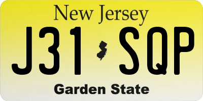 NJ license plate J31SQP