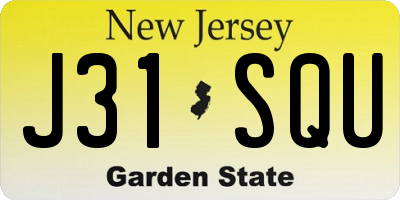 NJ license plate J31SQU