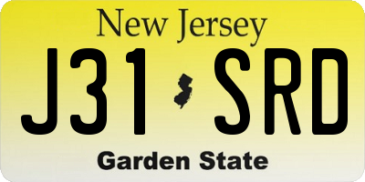 NJ license plate J31SRD