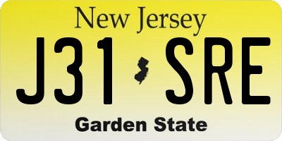 NJ license plate J31SRE