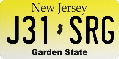 NJ license plate J31SRG