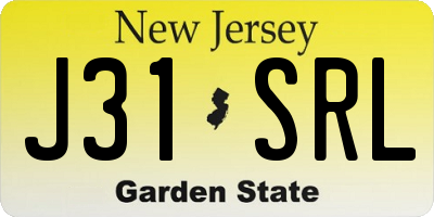 NJ license plate J31SRL
