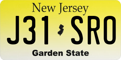 NJ license plate J31SRO