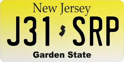 NJ license plate J31SRP