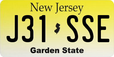 NJ license plate J31SSE