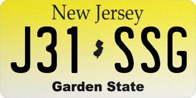 NJ license plate J31SSG