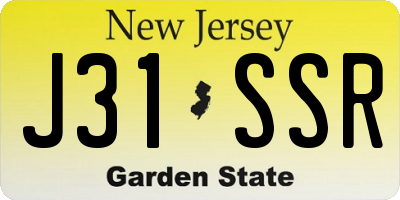 NJ license plate J31SSR