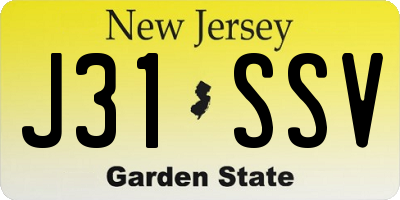NJ license plate J31SSV
