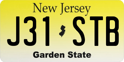NJ license plate J31STB