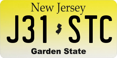 NJ license plate J31STC