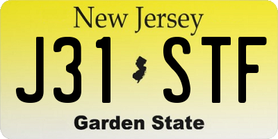 NJ license plate J31STF