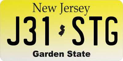 NJ license plate J31STG