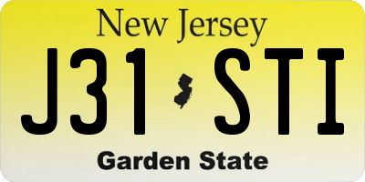 NJ license plate J31STI