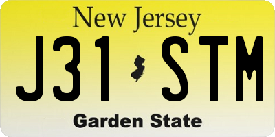NJ license plate J31STM
