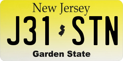 NJ license plate J31STN