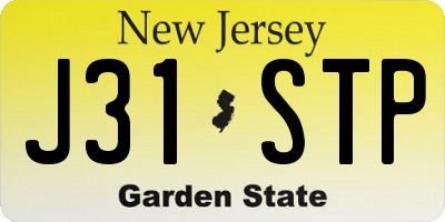 NJ license plate J31STP