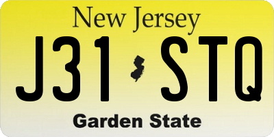 NJ license plate J31STQ