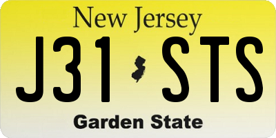 NJ license plate J31STS